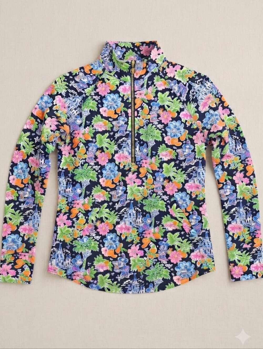 Disney x Lilly Pulitzer Leona Jacket XS Aegean Navy Mickey Minnie